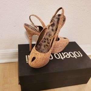 Sam Edelman Platform cork Sandals heels 8